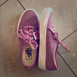 Beautiful Vans- never worn-  Light Pink Glitter